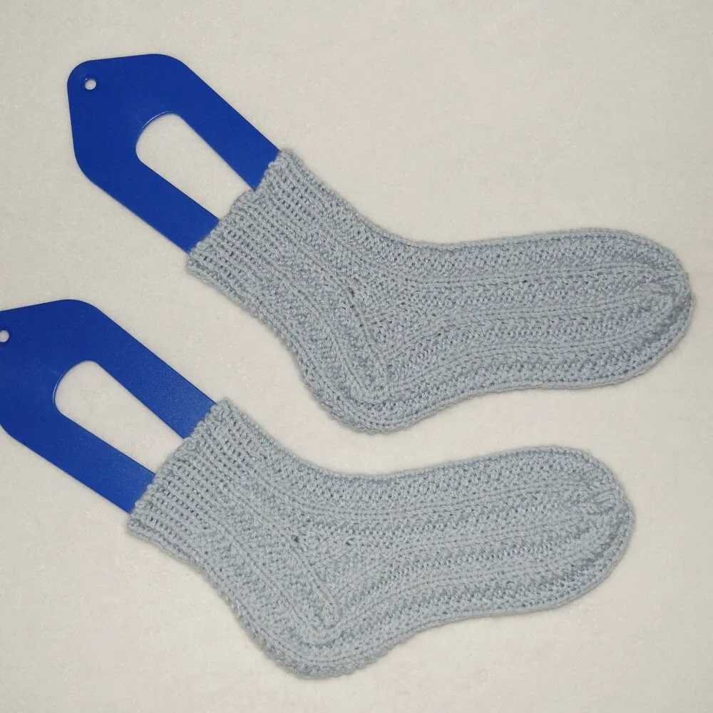 NEW Handmade Ankle Socks, Light Blue, Women Size M (US 8-8.5)